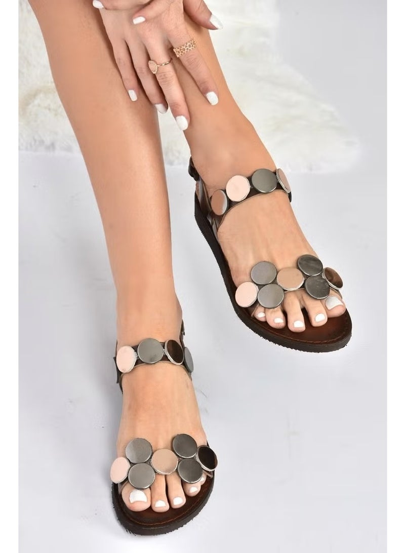 Fox Shoes Brown Genuine Leather Women's Sandals K374680603 - Image 3